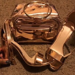 Metallic Purse and Heel Set